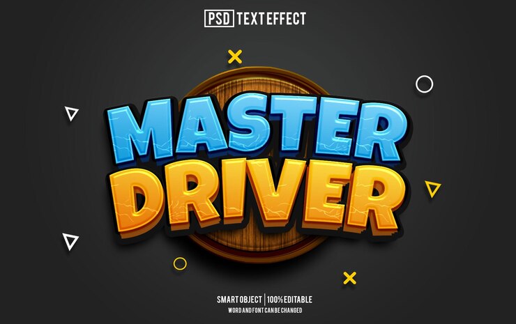 PSD мастер-текстовый эффект драйвера шрифт редактируемый типография 3d-текст