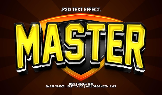 Master modern yellow text style effect premium text effect