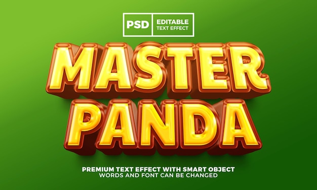 Master panda super hero movie 3d editable text effect style