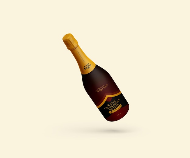 Mat champagnefles mockup