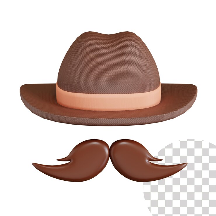PSD mat mustache 3d illustration
