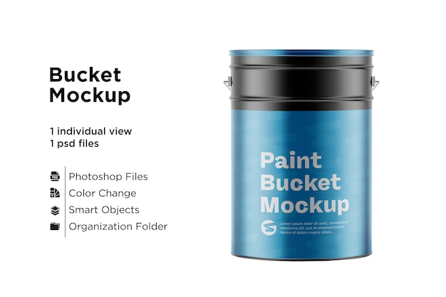 Matallic Paint Bucket Mockup