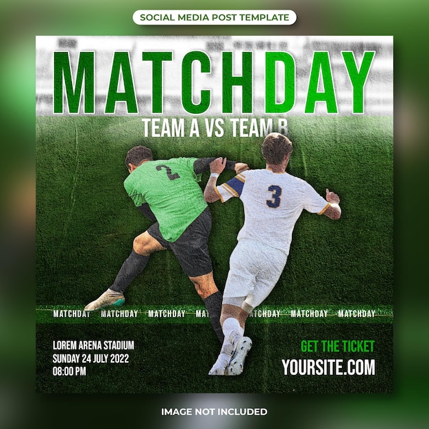 PSD match day football social media post template