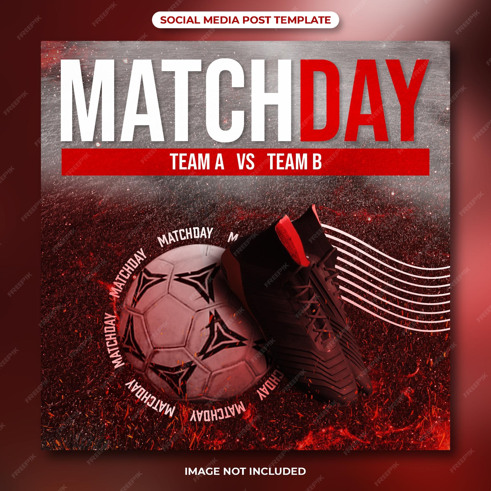 Premium PSD Match day football social media post template