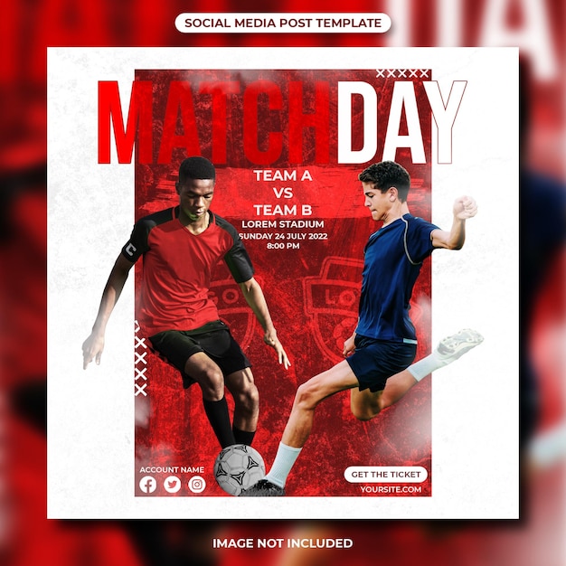 Match day football social media poster template