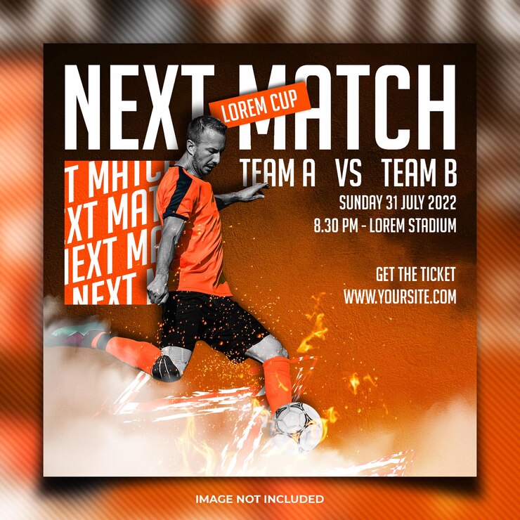 Next match football flyer social media post template