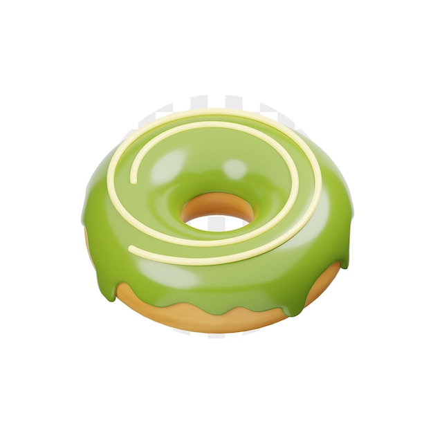 PSD illustrazione 3d di matcha donuts