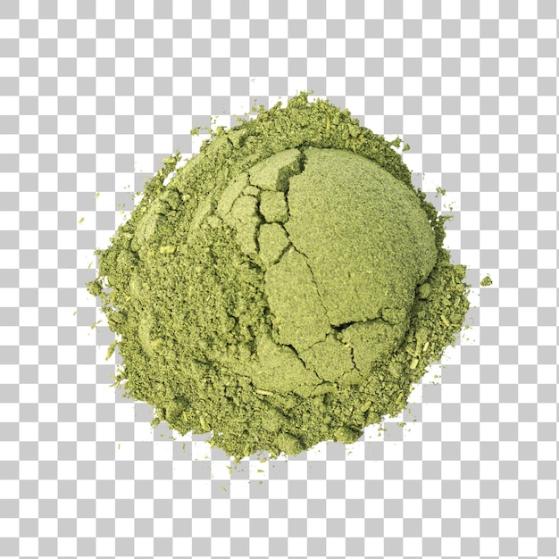 PSD pila di polvere di tè verde matcha sulla scrivania prodotto biologico della natura per la salute con stile tradizionale png trasparente