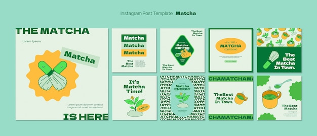 Matcha tea drink  instagram posts