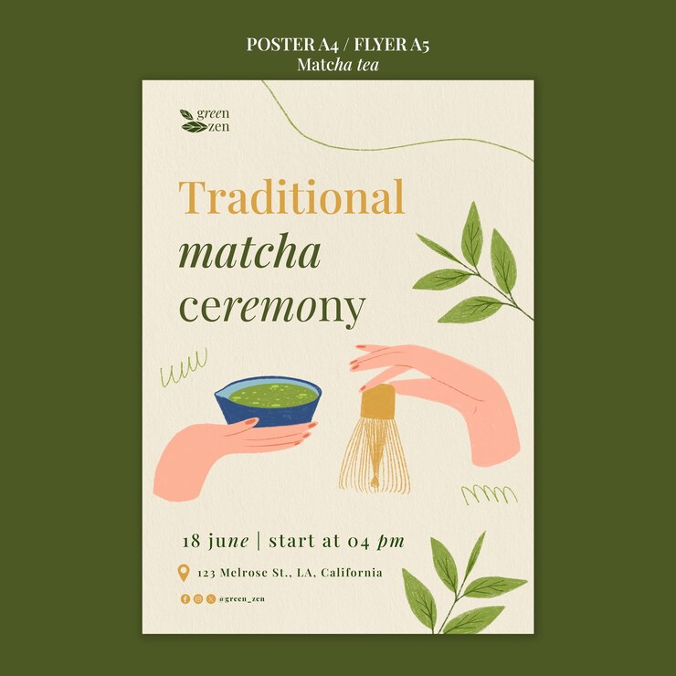 PSD 抹茶茶海報模板