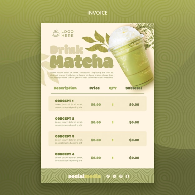 Matcha thee factuursjabloon