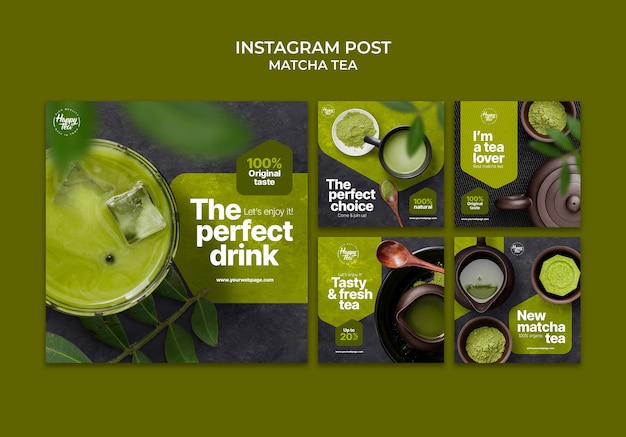 PSD matcha thee instagram-berichten