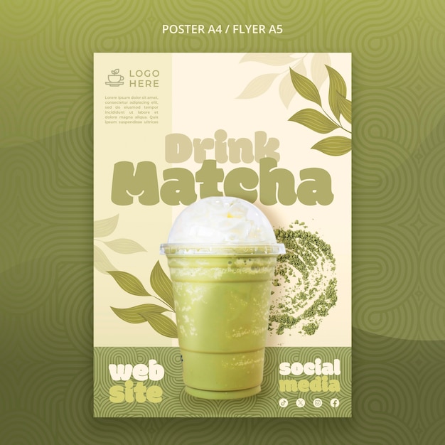 Matcha thee poster sjabloon