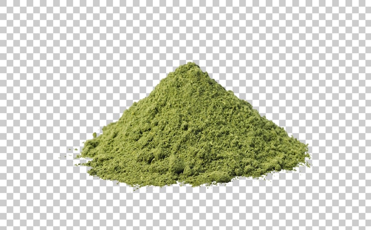 PSD matcha zielona herbata w proszku na biurku produkt ekologiczny z natury dla zdrowia w tradycyjnym stylu png przejrzystość