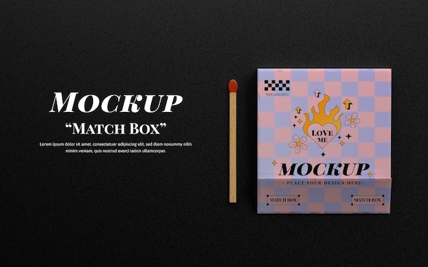 PSD matchbox with wooden matches