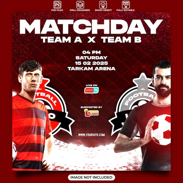 PSD matchday for football club template