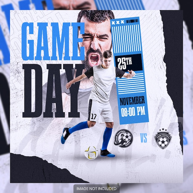 Modello di post sui social media del poster di matchday