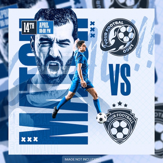 PSD matchday poster social media post template