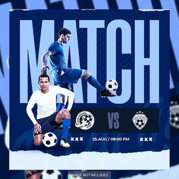 PSD modello di post sui social media del poster di matchday