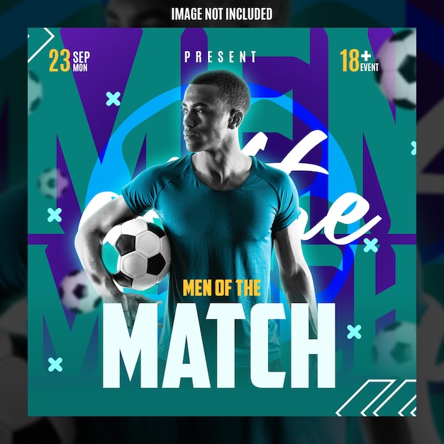 Modello di post sui social media del poster di matchday