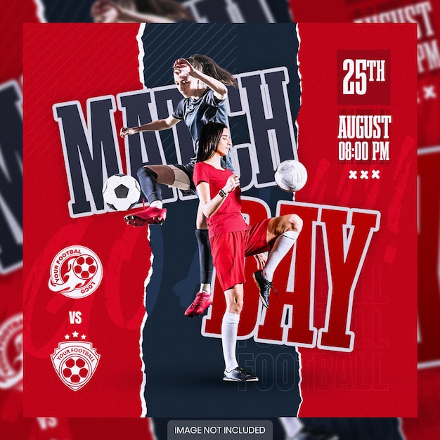 Matchday poster social media postsjabloon