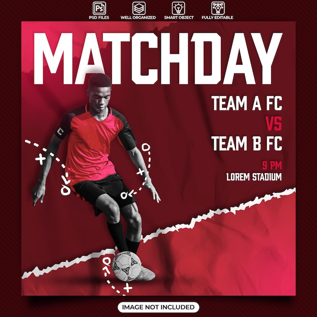 PSD Шаблоны футбольных плакатов matchday