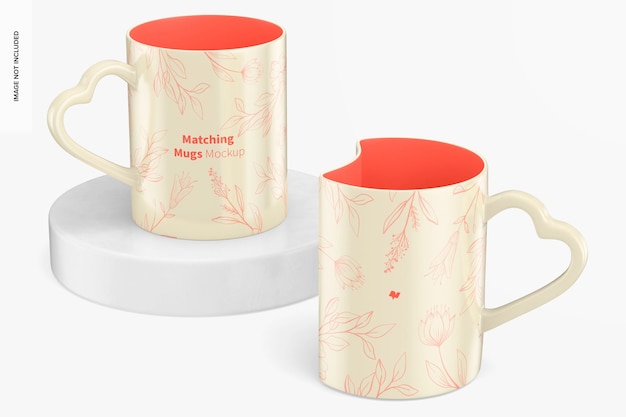 Matching Mugs Mockup, Perspective