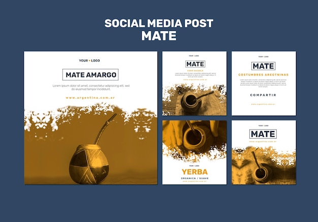 Шаблон сообщения mate concept social meia