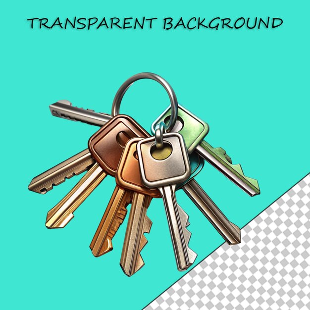 PSD material key isolated on transparent background