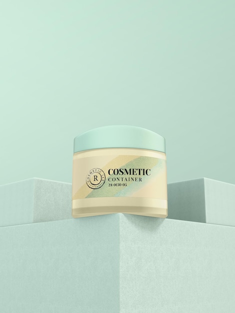 Matglas cosmetische container branding mockup