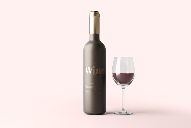 Matglas wijnfles mockup