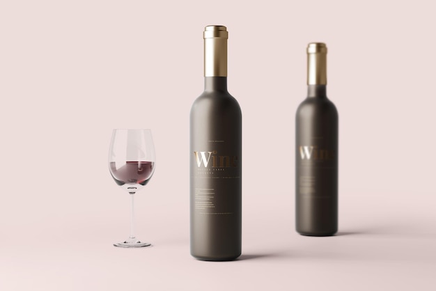 Matglas wijnfles mockup
