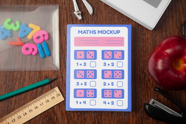 Mock-up degli elementi essenziali della materia scolastica di matematica