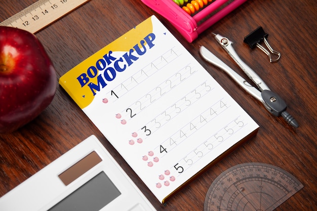 Math school subject essentials mock-up