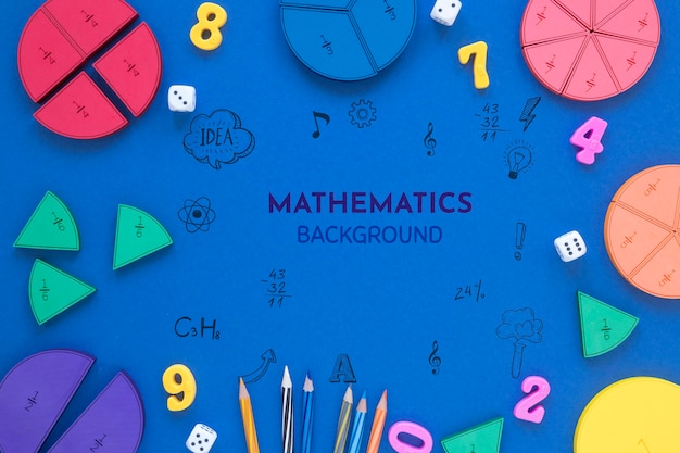 Mathematics background with shapes and numbers