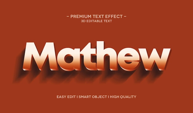 Mathew 3D Text Style Effect Template