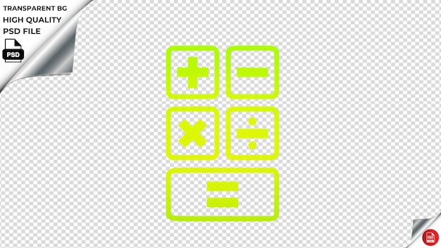 PSD maths vector icon fluorescent green psd transparent