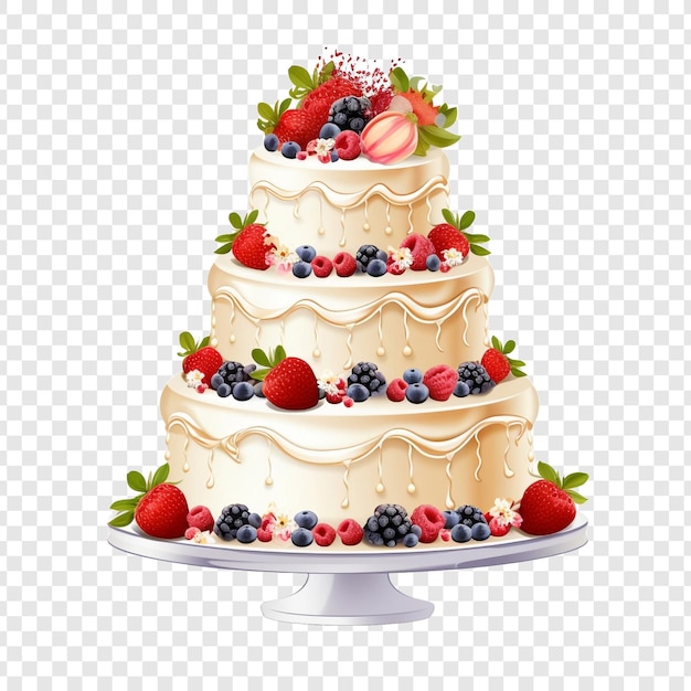 PSD 투명 한 배경에 고립 된 결혼 케이크