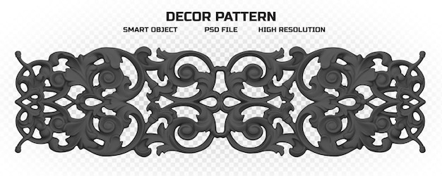 PSD matte black decor pattern in high quality for decoration