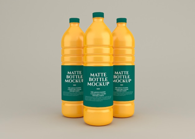 Matte bottle mockup design rendering