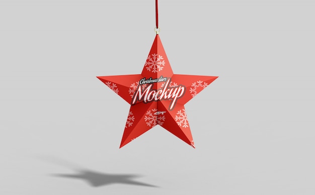 Matte christmas star mockup