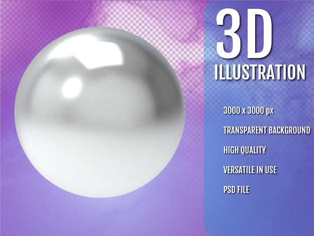 Matte chrome ball 3d render