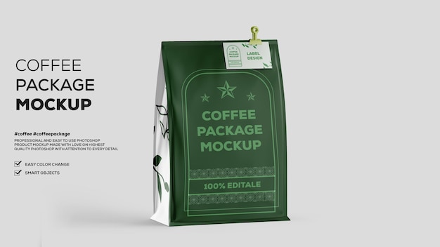 Pacchetto caffè opaco mockup