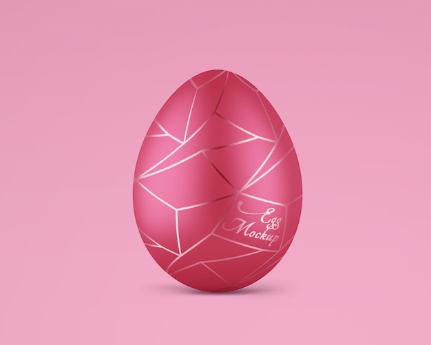 Uovo di pasqua opaco con mockup in oro rosa