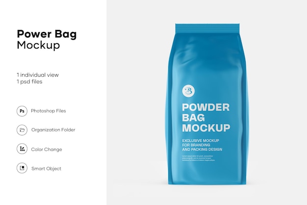 PSD matte food bag mockup