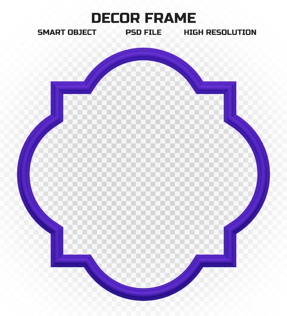 PSD matte indigo border frame in high resolution for picture decoration