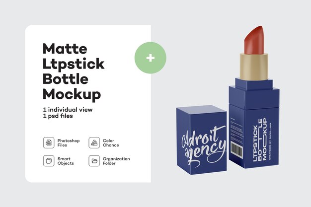 PSD matte ltpstick cosmetik mockup