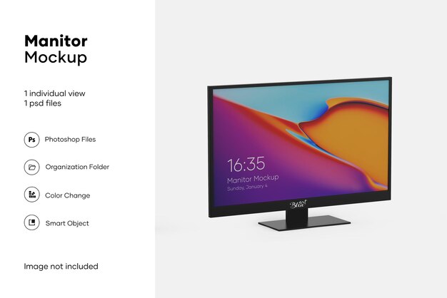 PSD matte monitor mockup