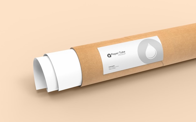 PSD matte paper tube mockup