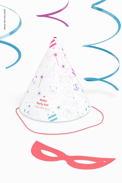 PSD matte party hat mockup